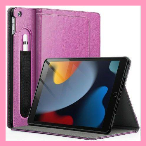 ◆ iPad 10.2インチ ケース 第9/8/7世代用(2021/2020/2019モデル) Pencilホルダー付き スタンド角度調整