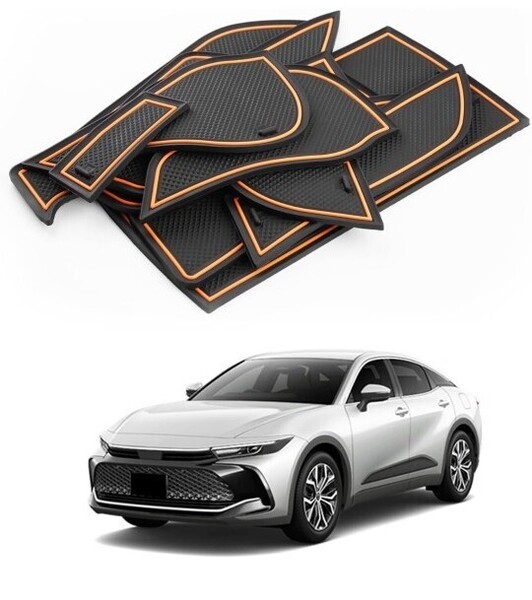 ▲新型 トヨタ クラウン クロスオーバー 35系 TZSH35/AZSH35型 16代目 (2022.9~現行) ゴムマット ドレスアップパーツ (オレンジ)