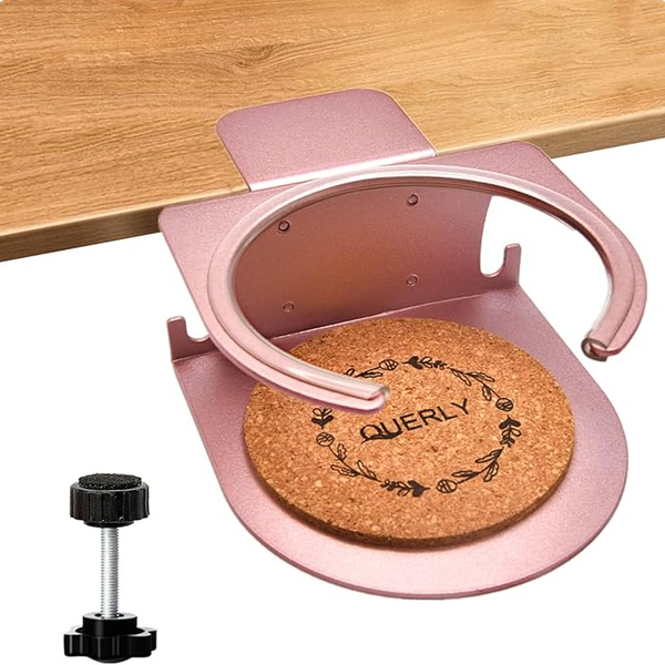 ◆ドリンクホルター カップホルダー クランプ固定式 金属製品 コンパクト 便利 取り付け簡単 コースター付き