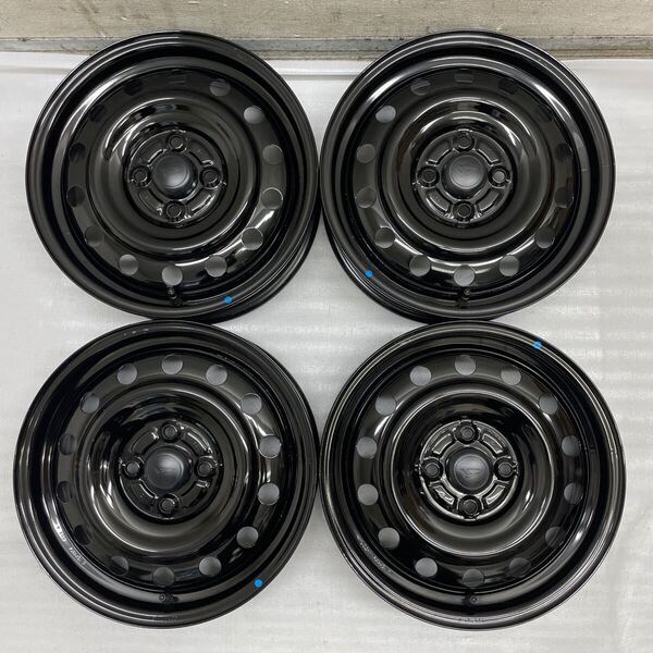 新車外し.超美品☆ダイハツ純正☆ブラック塗装スチールホイール☆15インチ 4.5J+45☆タフト☆4本☆ムーヴ.タント.ミラ.イース.ジーノ流用に
