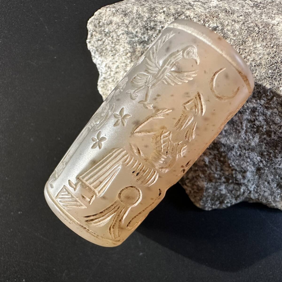 ★W0503★古代石 (234) 古代オリエント　円筒印章　貝　シェル　印章石 ☆W0503☆古代石 (234) 古代オリエント 円筒印章 貝 シェル 印章