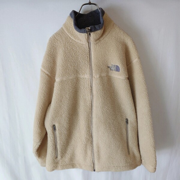 THE NORTH FACE ザノースフェイス 日本製 Made in JAPAN ボアフリース ジャケット Lサイズ メンズ ベージュ