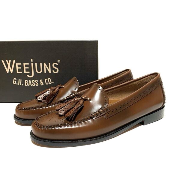 ☆未使用 G.H.BASS ジーエイチバス Weejuns ウィージャンズ レザー タッセルローファー シューズ 革靴 モカシン スリッポン ユニセックス