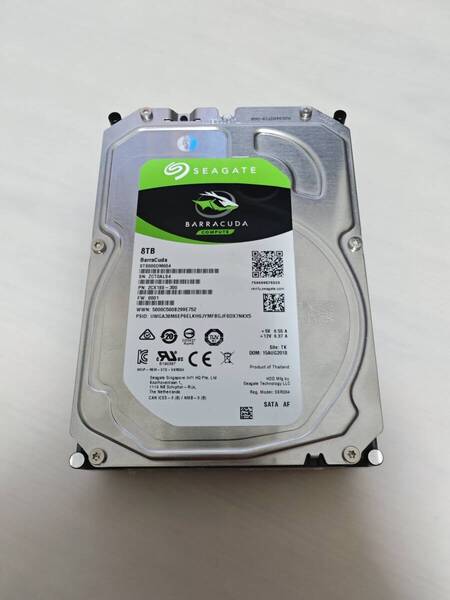 正常動作品 3.5インチ内蔵HDD 8TB Seagate ST8000DM004 8TB 3.5inch ハードディスクドライブ