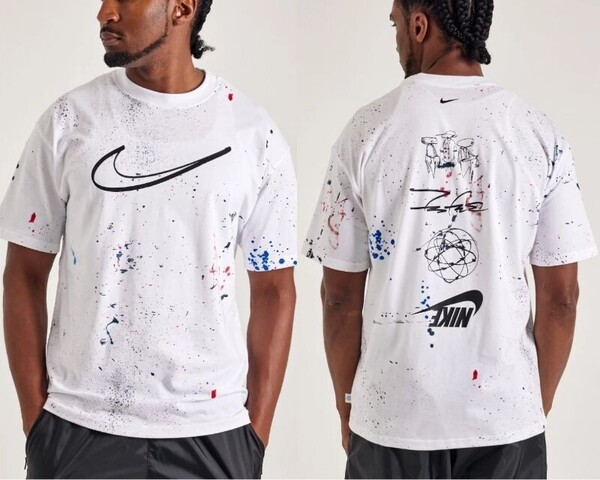 残少 2XL NIKE NSW M90 SS Tee 検 ビッグ スウッシュ ロゴ 半袖 マックス ペンキ スプレー ペイント MAX Tシャツ 白/ホワイト XXL