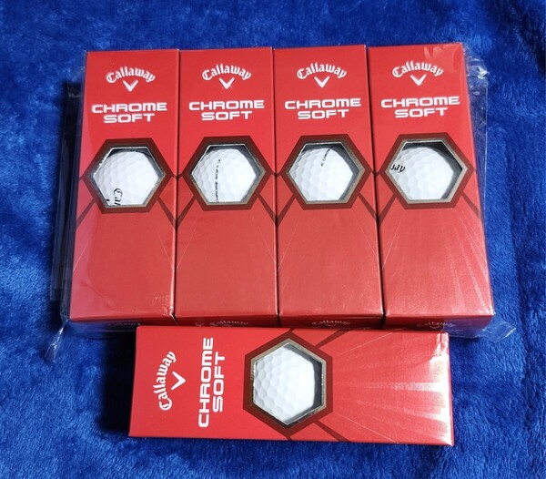Callaway(キャロウェイ) ゴルフボール CHROME SOFT 2020年モデル 箱無し 5スリーブ