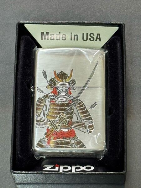 zippo 武士 鎧 弓矢 シルバー silver 剣 前面加工品 2024年製 ケース 保証書