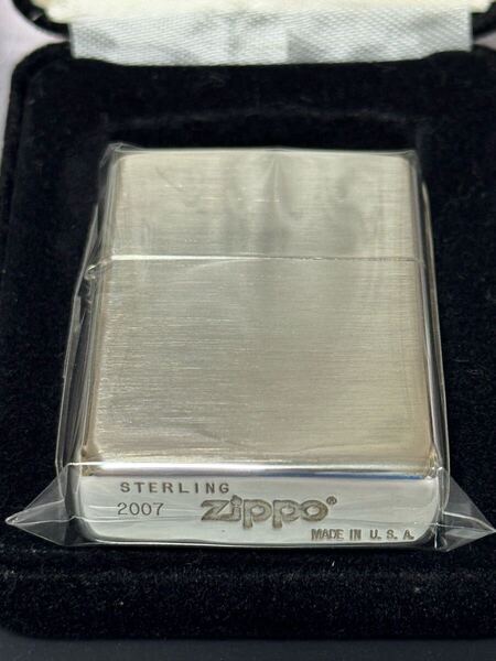 zippo STERLING SILVER 純銀 スターリングシルバー 2007年製 シルバーインナー 同年代 2007年製 ベロアケース 保証書 収納布袋