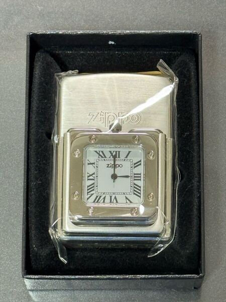 zippo タイムライト 文字盤 ホワイト TIME lLIGHT 2004年製 silver シルバー デットストック シルバーインナー 2003年製 ケース 保証書