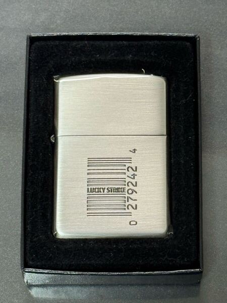 zippo ラッキーストライク バーコード 限定品 2面刻印 LUCKY STRIKE 2004年製 silver シルバー デットストック ケース 保証書