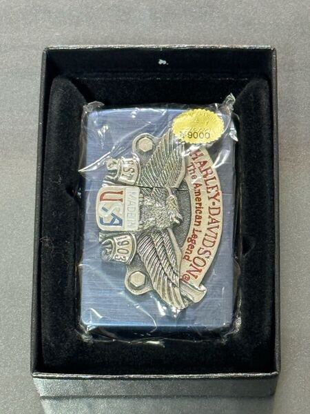 zippo ハーレーダビットソン バックルメタル The American Legend 立体メタル 2001年製 年代物 希少カラー HARLEY-DAVIDSON ケース 保証書