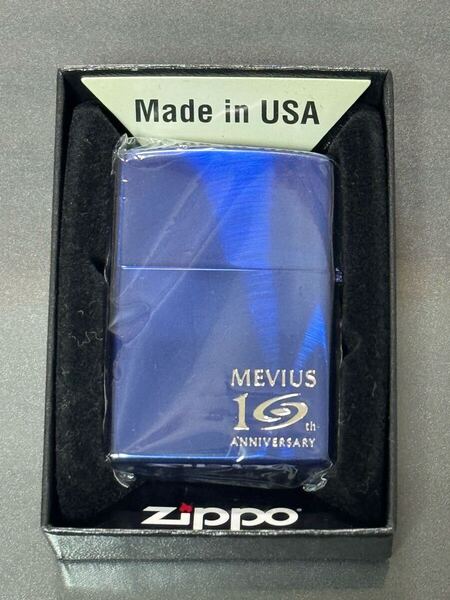 zippo メビウス 10周年記念 限定品 MEVIUS BLUE 2023年製 10th ANNIVESARY 両面デザイン MILD SEVEN マイルドセブン ブルー ケース 保証書