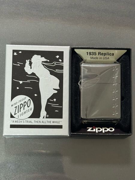 zippo Seven Stars SPIRIT SOLID BLACK セブンスター 1935レプリカ 2017年製 限定品 七連星 外ヒンジ 専用ケース 保証書 当選通知書