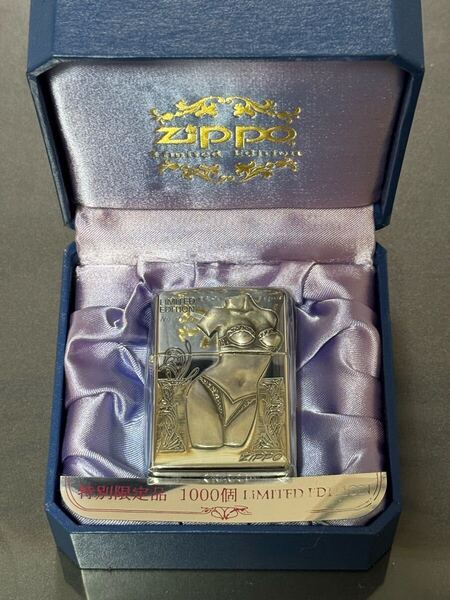 zippo セクシー ガール 希少ゾロ目 NO.0777 立体メタル beauty sexy 年代物 1997年製 シリアルナンバー NO.0777 専用ケース 保証書