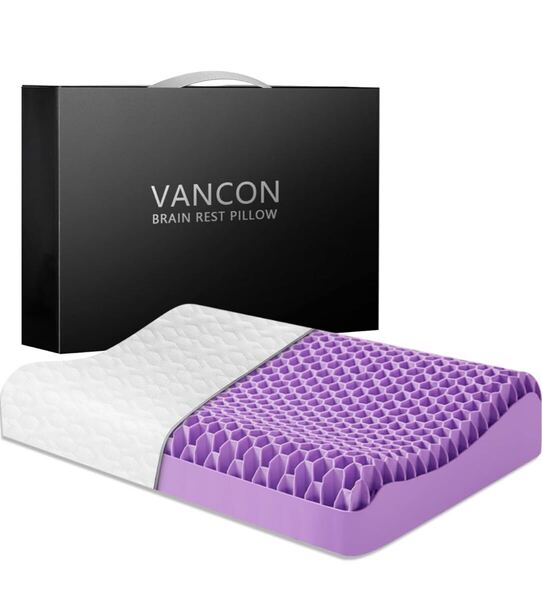VANCON ジェル枕 パープル 低反発 首が痛くならない 新品未使用 安眠枕 首が痛くならない 低反発枕 快眠枕 洗える まくら 新品未使用