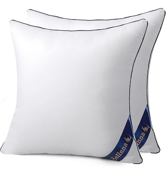 【Belinna クッション 2個セット】 45 x 45cm ホワイト 2個セット 白系 洗える ふわふわ シンプル インテリア おしゃれ 新品未開封品