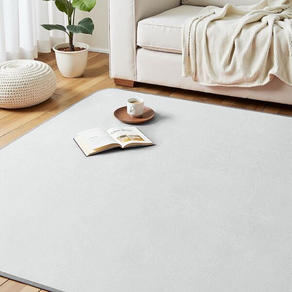 Bellinna ラグ カーペット 4畳 200 x 300cm ライトグレー 無地 絨毯 シンプル 春 夏 オールシーズン 寝室用カーペット 新品未使用未開封品