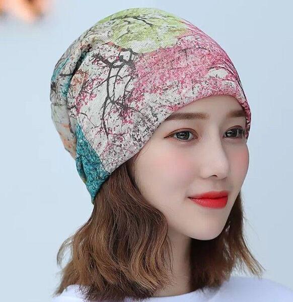 ケア帽子 医療用帽子 薄手ターバン 春夏 3way ネックウォーマー ヘアバンド 薄手