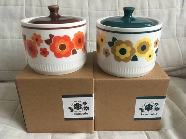デコレ Decole レトロ kokopele キャンディーポット 2個セット ココペル レトロ ポップ 花柄 昭和レトロ キャニスター