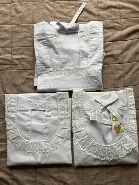 ② 昭和レトロ 割烹着 白 3枚セット 和装 洋装 85センチ 日本製 エプロン レトロ カッポー着 カッポー 割烹着