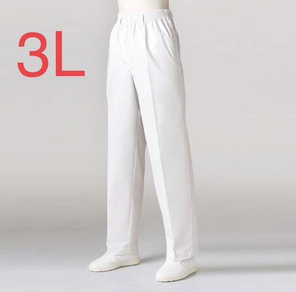 住商モンブラン 7-034 トレパン レディス パンツ 3L 白 ホワイト 総ゴム 横ファスナー 調理 ユニフォーム 女性用 白衣 医療 病院 食品