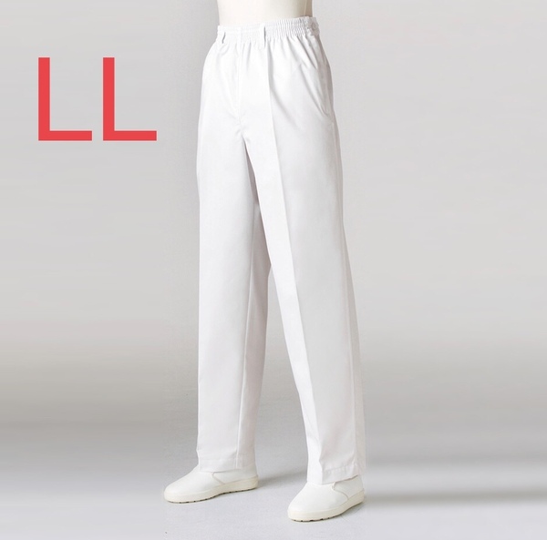 住商モンブラン 7-034 トレパン レディス パンツ LL 白 ホワイト 総ゴム 調理 ユニフォーム 女性用 白衣 医療 病院 食品