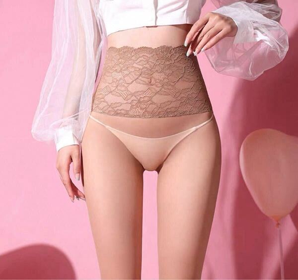 センターシームレスパンスト 極上美脚 ストッキング ビックサイズ対応 ノーパン フリーサイズ(約150-185cm) 男性も着用可能 肌色 レース