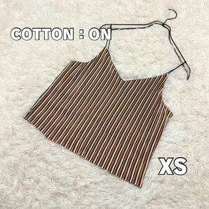COTTON : ON ストライプ キャミソール XS 裏地あり
