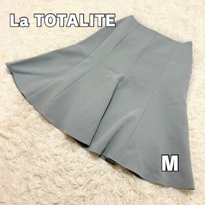 La TOTALITE フレアスカート ひざ丈 M グリーン エレガント