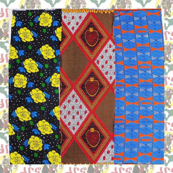 アフリカンプリント 生地 お買い得 35cm x 115cm 3柄 K68(ハギレ パッチワーク 手作りマスク 小物作成に)