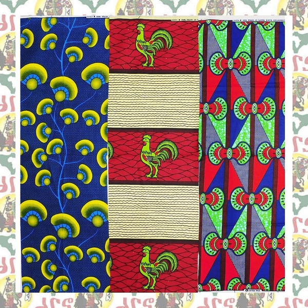アフリカンプリント 生地 お買い得 35cm x 115cm 3柄 K73(ハギレ パッチワーク 手作りマスク 小物作成に)