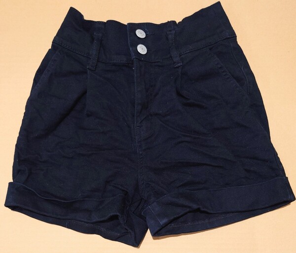 中古・古着 GU レディース デニム ショートパンツ Mサイズ 黒 短パン 女子 ブラック 送料無料