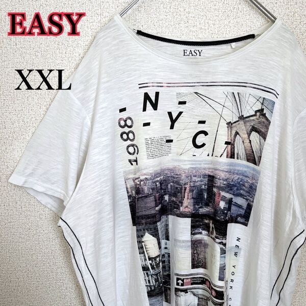 EASY 【USA】NEW YORK フォト プリント Tシャツ 古着 ホワイト
