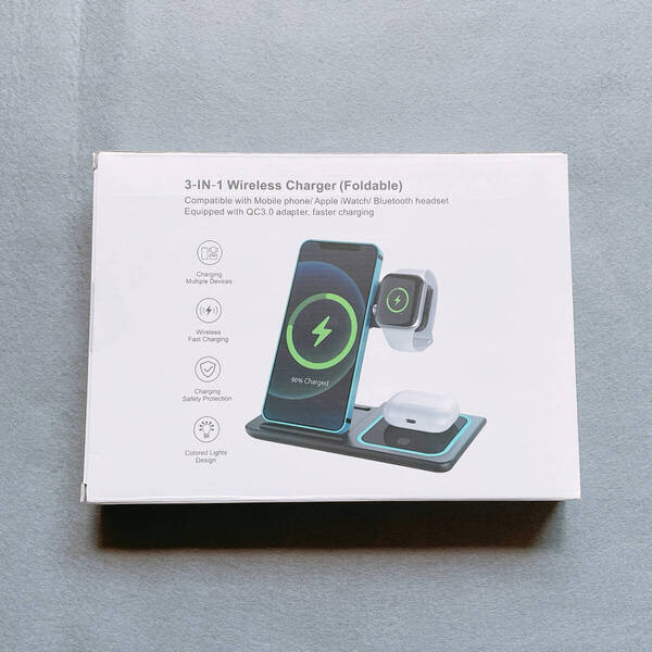 【送料無料】 ワイヤレス充電器 3in1 急速充電 15W/10W/7.5W 同時にiPhone/Apple Watch/Airpodsに対応