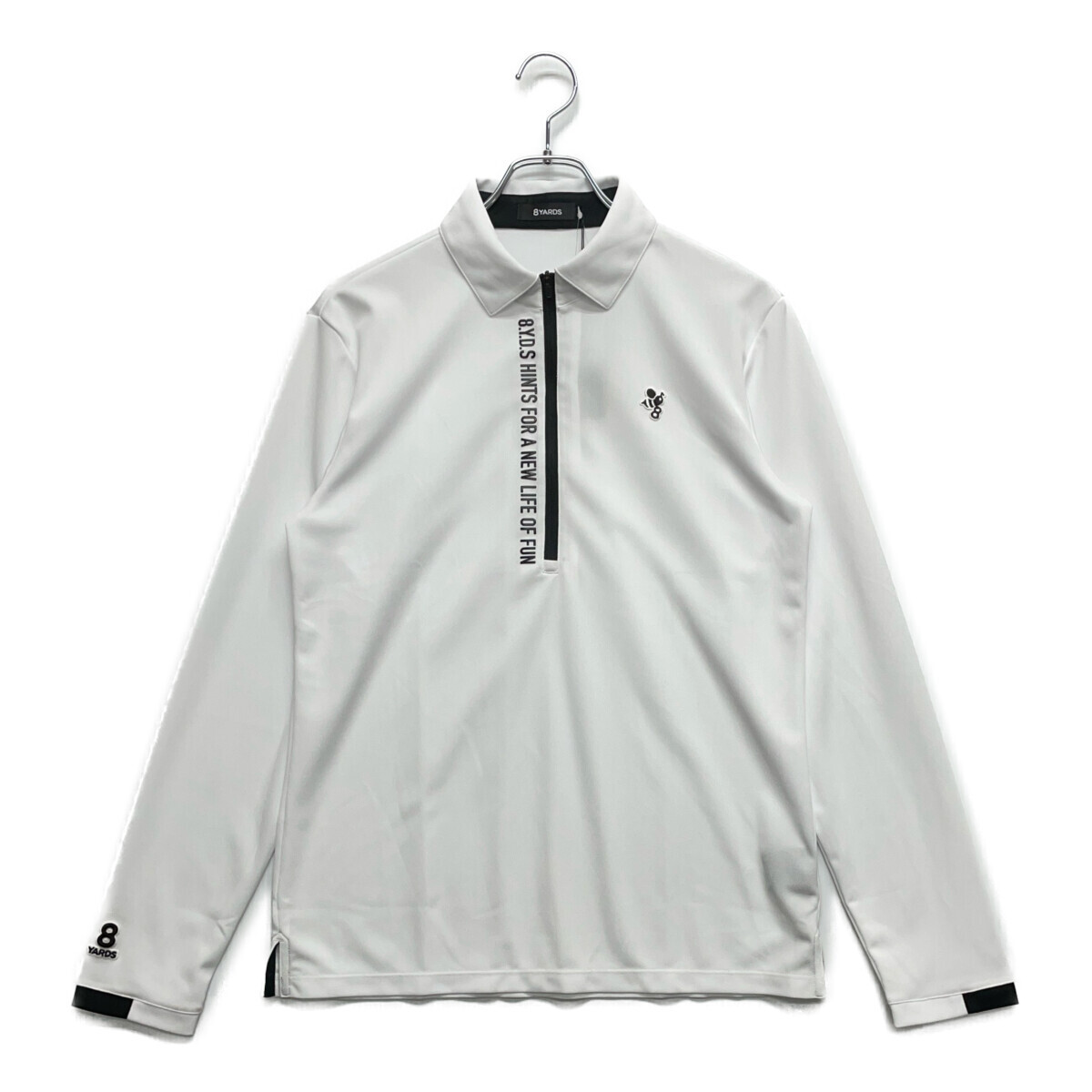 8yards ハチヤーズ　Mサイズ メンズ　パーカー　スノーホワイト　ゴルフ 8YARDS ハチヤーズ パーカー ジップ ホワイト フード付き ゴルフウェア