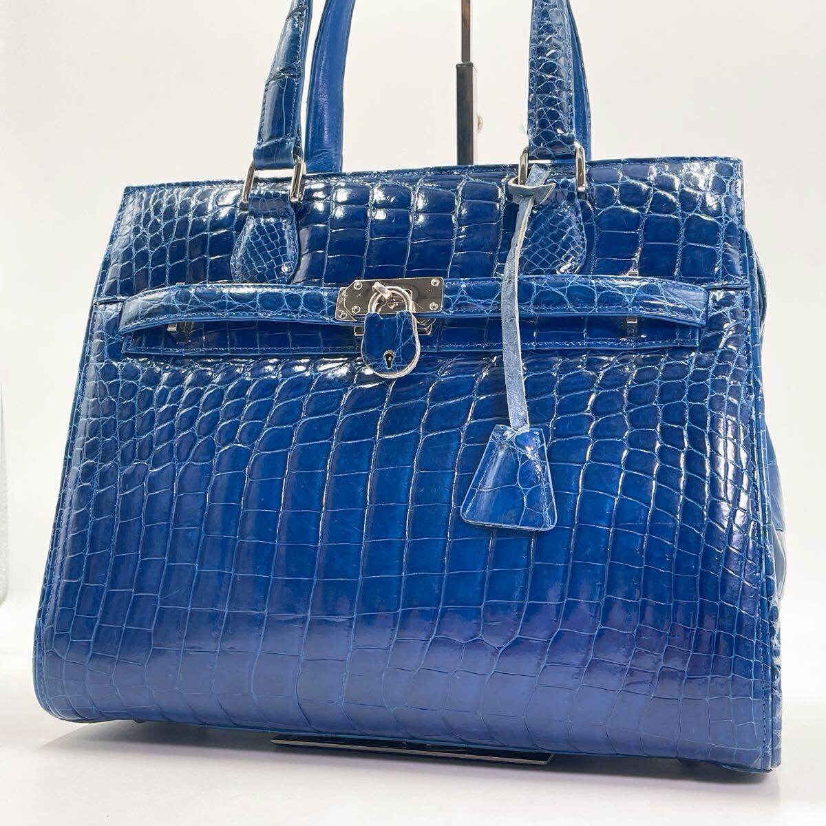 定価92万】JRA認定 クロコダイル ハンドバッグ センター取り