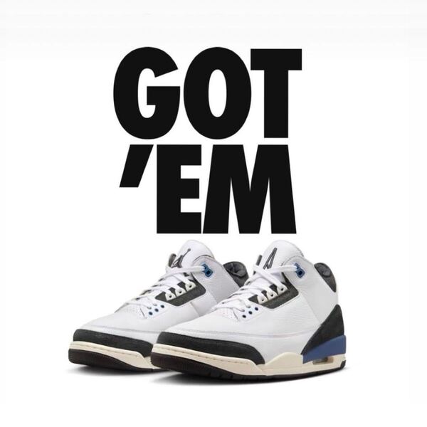 ☆ 新品 未使用! NIKE アママニエール エアジョーダン3 AJ3 For The Love 29.0cm ブルー 青【送料無料】