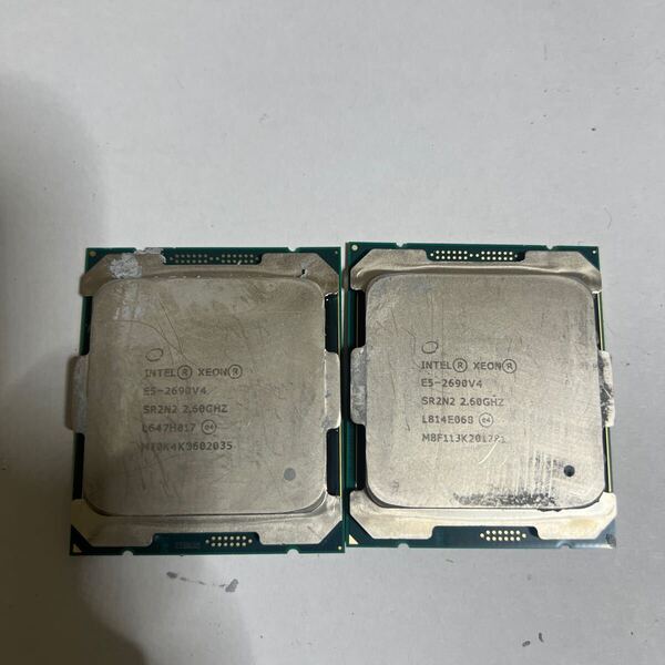 Intel Xeon E5-2690 v4 2.6GHz SR2N2 、動作品 2枚セット (A