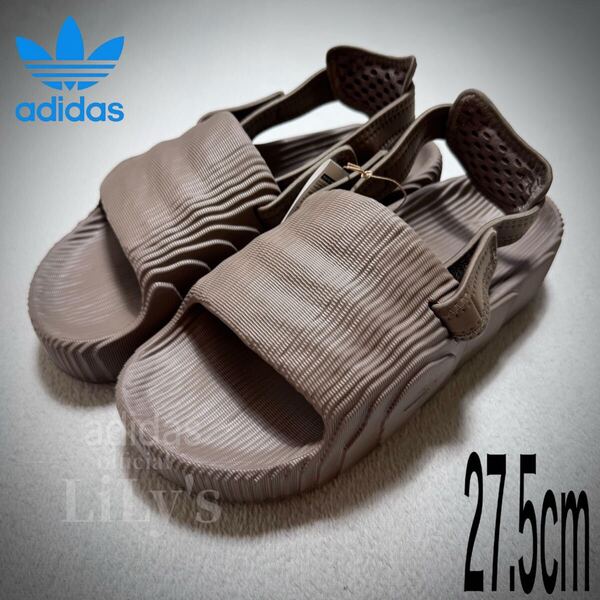 【新品未使用】adidasサンダル 27.5cm 茶色 スポサン 厚底 IE5648 ADILETTE 22 XLG SLIDES アディレッタ