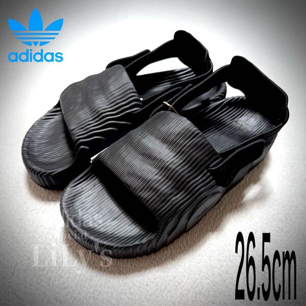 【新品未使用】adidasサンダル 26.5cm ブラック 黒 スポサン 厚底 IE5649 ADILETTE 22 XLG SLIDES アディレッタ