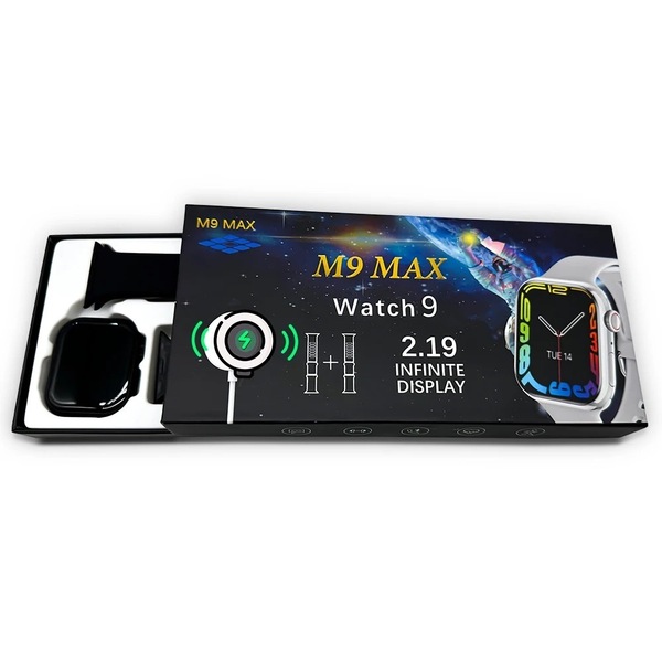 送料無料 最新型 新品 スマートウォッチ M9 MAX Watch9 黒 Bluetooth 多機能 通話 音楽 歩数 距離 運動 カロリー スポーツ 酸素 睡眠