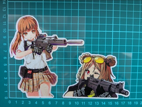 ミリタリーガール japanesegirl セーラー服 銃 スナイパー スタンガン ステッカー シール 防水 痛車 サバゲー