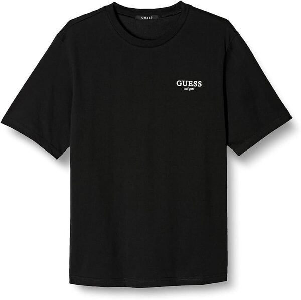 大特価 新品タグ付き ゲス Tシャツ バックプリント GUESS メンズ ブラック S 半袖 黒 トップス プレゼント かっこいい シンプル ブラック