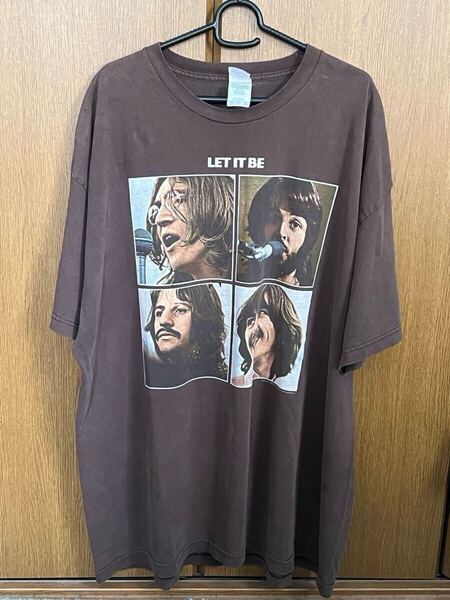 The Beatles LET IT BE プリント Tシャツ XXL ブラウン