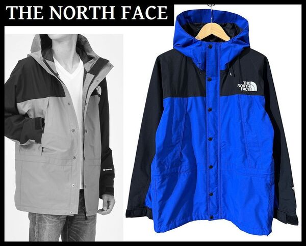 送料無料 極美品 THE NORTH FACE ノースフェイス NP11834 GORE-TEX ゴアテックス マウンテン ライト パーカー ナイロン ジャケット 青黒 M