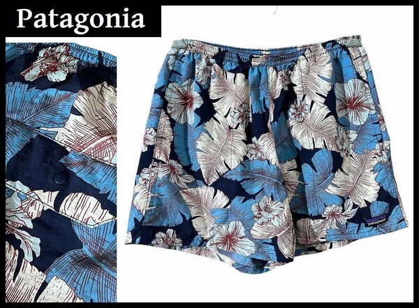 送無 希少柄 美品 Patagonia パタゴニア 16ss 57020 SP16 Baggies Shorts 総柄 ハイビスカス バギーズ ショーツ ハーフ ショート パンツ M