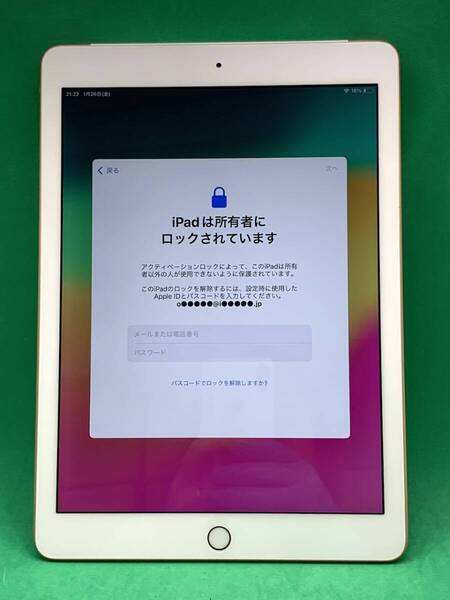 ★ジャンク・アクティベーションロック iPad 第6世代 Wi-Fi + Cellular 32GB 最大容量93% SoftBank ○ MRM02J/A ローズゴールド BP2042