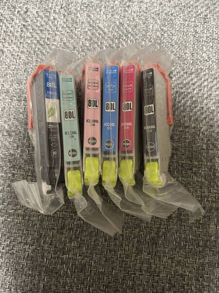 EPSON 互換インクカートリッジ IC6CL80L 5色6個セット ☆彡即決★送込★