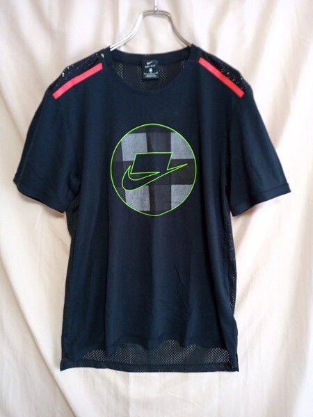 12388 ★★ ナイキ メッシュTシャツ ランニングトップス サイズM 黒