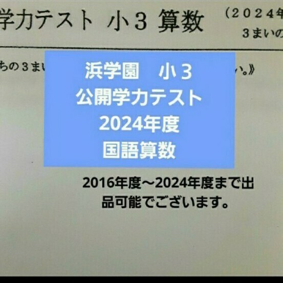浜学園 小3 公開学力テスト 2024年度 国語算数 一年分 未記入